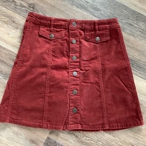 Deep Red Suede Skirt